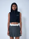 Miu Miu Zip-up Fleece Waistcoat In Blue