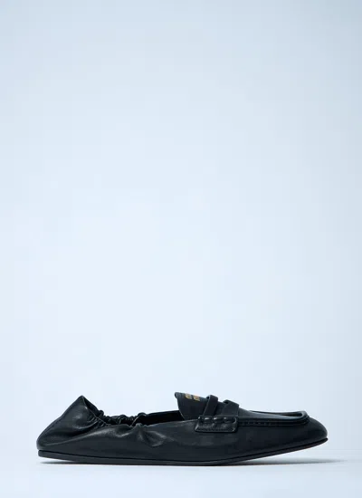 Miu Miu Women Logo Motif Leather Loafers