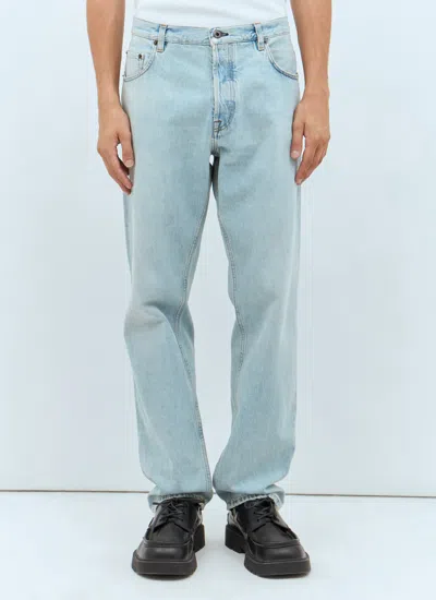 Miu Miu Women Logo Patch Jeans In Blue