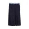 Miu Miu Miumiu Women Pleated Batavia Midi Skirt In Blue