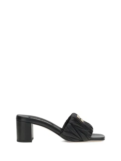 MIU MIU MIU MIU WOMEN LOGOED SANDALS