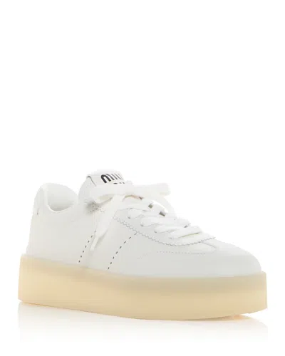 MIU MIU WOMEN'S LOW TOP PLATFORM SNEAKERS