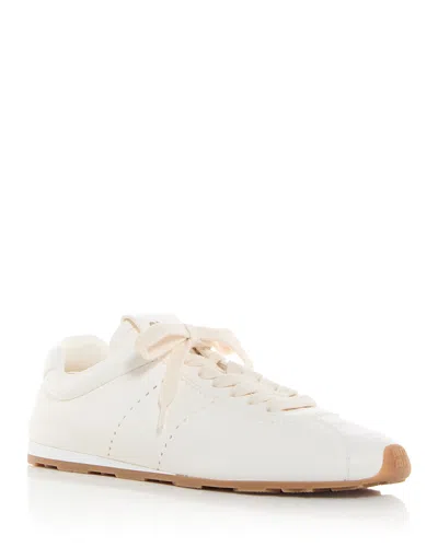 Miu Miu Plume Nappa Leather Sneakers In F0304 Avorio