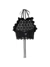 Miu Miu Macramé Pinafore Top In Black