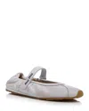 Miu Miu Plume Technical Fabric And Suede Ballerinas In White