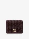Miu Miu Women Matelassã© Leather Wallet With Metal Logo