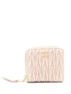 Miu Miu Women Matelassé Leather Wallet In Multicolor