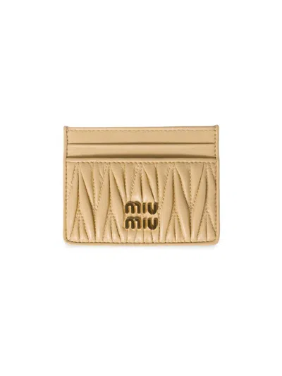 Miu Miu Women's Matelassé Nappa Leather Card Holder