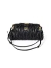 Miu Miu Women's Matelassé Nappa Leather Shoulder Bag In Black