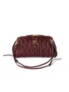 Miu Miu Women's Matelassé Nappa Leather Shoulder Bag In Red