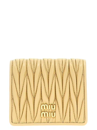 Miu Miu Women Matelassé Wallet In White