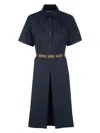 Miu Miu Mc Panama Night Blue Dress With Pockets In Bleu