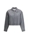 Miu Miu Jacket Woman Grey In Gray
