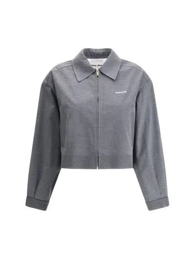 MIU MIU MIU MIU WOMEN MÉLANGE ZIP JACKET