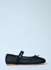 Miu Miu Women Mesh Ballerina Flats In Black