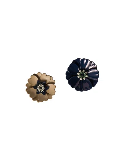 Miu Miu Women's Metal And Leather Earrings In White
