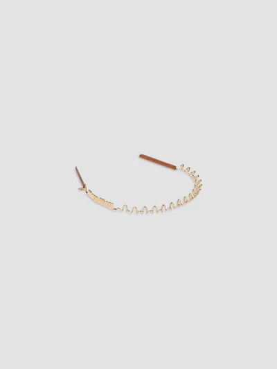 Miu Miu Women's Metal And Leather Headband In Gold