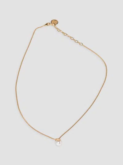 Miu Miu Women's Metal And Pearl Necklace In Pink