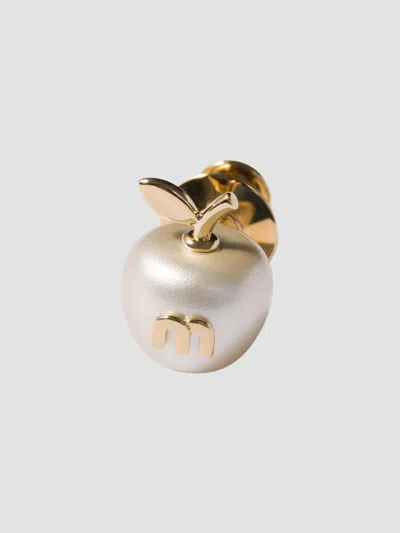 Miu Miu Women's Metal Brooch In Gold