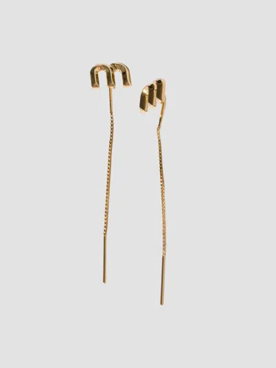 Miu Miu Women's Metal Earrings In Gold