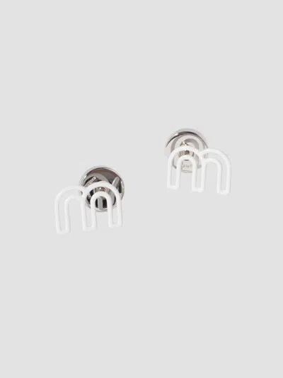 Miu Miu Women's Metal Earrings In White