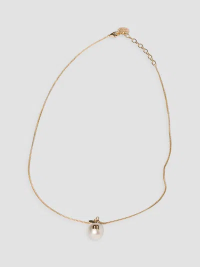 Miu Miu Women's Metal Necklace With Pendant In Gold