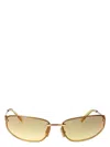 Miu Miu Womens Gold Mu A50s Oval-frame Metal Sunglasses