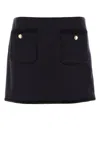 Miu Miu Midnight Blue Wool Mini Skirt