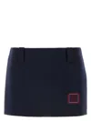 Miu Miu Midnight Blue Wool Blend Mini Skirt
