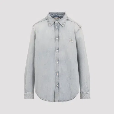 Miu Miu Women's Mini Cotton Shirt For Fw26 In Gray