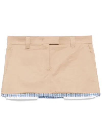 MIU MIU MIU MIU WOMEN COTTON MINI SKIRT