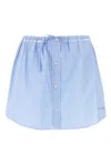 Miu Miu Women Mini Logo Skirt In Blue