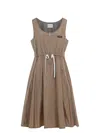 Miu Miu Mini Silk Dress Waist Drawstring