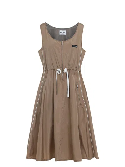 MIU MIU WOMEN'S MINI SILK DRESS