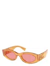 Miu Miu Logo Oval Acetate Sunglasses In Indeterminate