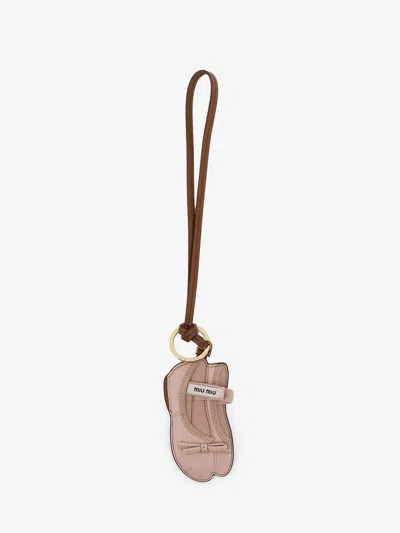 Miu Miu Women Miu Ballet Leather Key Ring