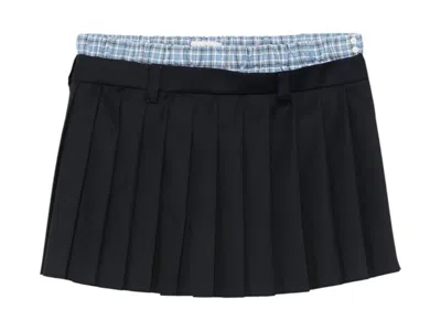 Pre-owned Miu Miu Women's  Batavia Skirt In Bleu