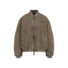 Miu Miu Long-sleeved Casual Jacket In Brown