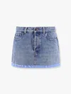 Miu Miu Women Denim Mini Skirt In Blue