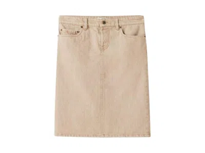 Pre-owned Miu Miu Women's  Denim Pencil Skirt In Beige