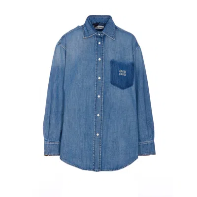 Miu Miu Women  Denim Shirt In Blue