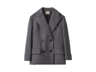 Pre-owned Miu Miu Women's  Double Breasted Jacket In Grigio