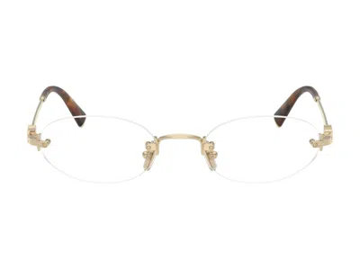 Pre-owned Miu Miu Women's  Frameless Optical Glasses In Clear/gold/brown (0mu 53wv Zvn1o1)