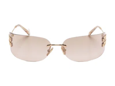 Pre-owned Miu Miu Women's  Frameless Sunglasses In Gold (0mu A51s 5ak20p)