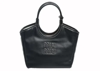 Pre-owned Miu Miu Women's  Ivy Leather Bag In Nero