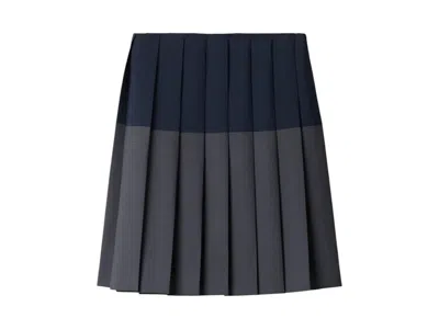Pre-owned Miu Miu Women's  Kid Mohair Skirt In Hematite/navy Blue