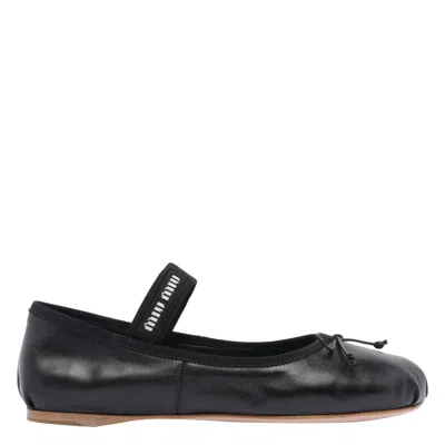 MIU MIU MIU MIU WOMEN MIU MIU LEATHER BALLETS