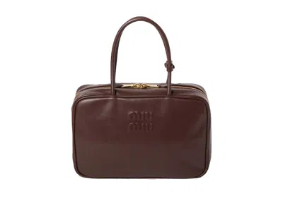 Pre-owned Miu Miu Women's  Leather Beau Bag In Briarwood