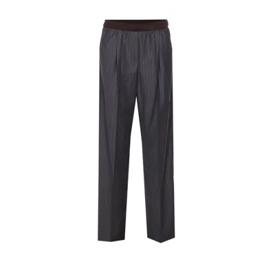 Miu Miu Women  Logo Pants In Gray