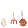 Miu Miu Three-piece Logo Earring Set In Red